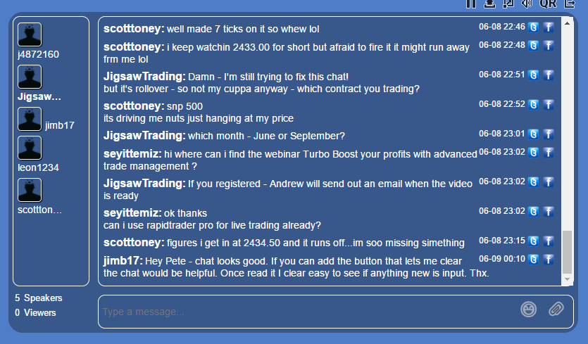 trade chat room